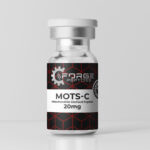 Forge Peptides MOTS-C 20mg vial of lyophilized mitochondrial derived peptide in a sealed glass vial