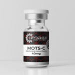 Forge Peptides MOTS-C 40mg vial of lyophilized mitochondrial derived peptide in a sealed glass vial
