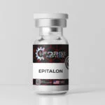Forge Peptides Epitalon vial with black and red label on a white background