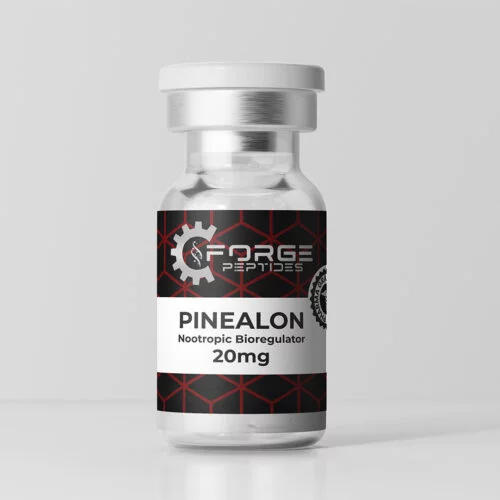 Forge Peptides Pinealon 20mg vial of lyophilized peptide in a sealed glass vial