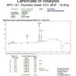 MZ Biolabs certificate of analysis for the Forge Peptides Ultimate Wolverine Blend showing the HPLC purity chromatogram