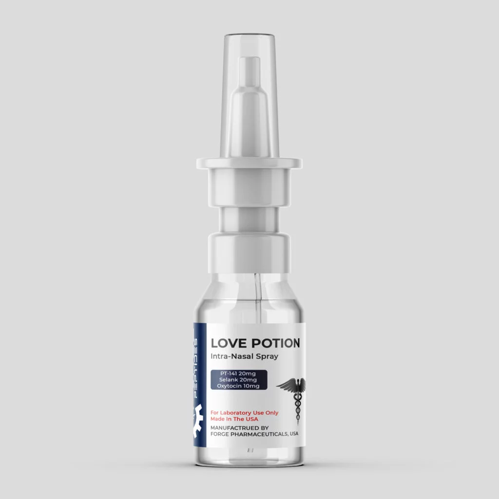 Love Potion blended intra-nasal spray bottle, PT-141 with selank and oxytocin, 50mg per 10mL